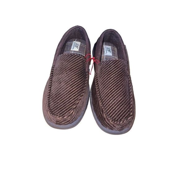 Dearfoams Men’s Moccasin Corduroy Indoor/Outdoor Slippers NWT Size Small (7-8) - Picture 1 of 6